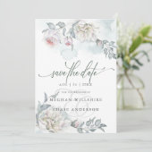 Ivory Blush Pink Cottage Flowers Kaart (Staand voorkant)