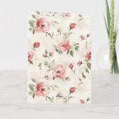 Ivory Blush Pink Roses Floral Forever Love Kaart (Achterkant)