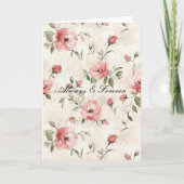Ivory Blush Pink Roses Floral Forever Love Kaart (Voorkant)