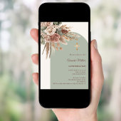Ivory blush roses sage green arch Confirmation Kaart