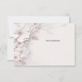 Ivory Blush Roze Bloemen Dank u kaart (Achterkant)