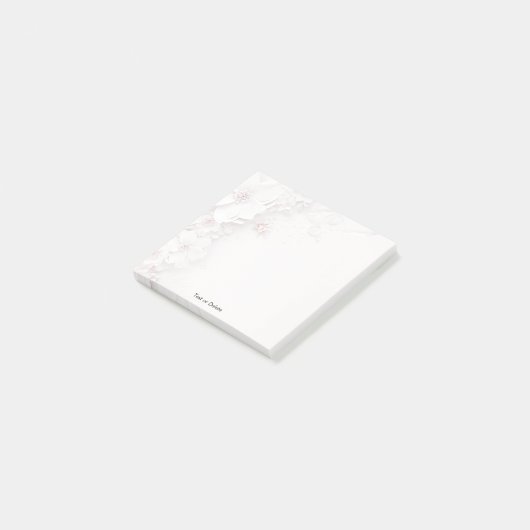 Ivory Blush Roze Bloemen Post het merkt op Post-it® Notes (Schuin)