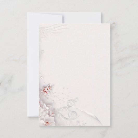 Ivory Blush Roze Bloemen RSVP-kaart RSVP Kaartje (Achterkant)