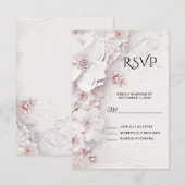 Ivory Blush Roze Bloemen RSVP-kaart RSVP Kaartje (Voorkant / Achterkant)