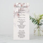 Ivory Blush Roze Bloemen Trouwprogramma Programmakaart (Staand voorkant)