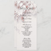 Ivory Blush Roze Bloemen Trouwprogramma Programmakaart (Voorkant / Achterkant)