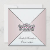 Ivory Blush Tiara Classy Quinceanera 15e partij Kaart (Voorkant)