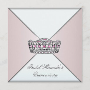Ivory Blush Tiara Klasse Quinceanera 15de Feest Kaart