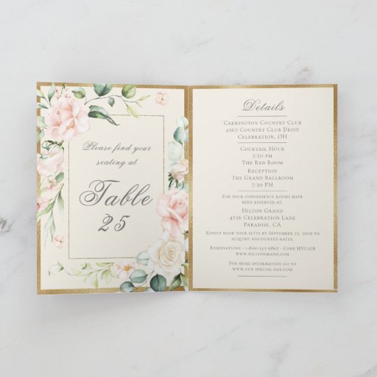Ivory Blush Waterverf Romantic Floral Wedding (Binnen)