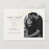 Ivory | Boho Arch Gold Floral Wedding  Briefkaart (Voorkant)