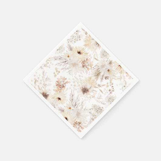 Ivory Boho Floral Servet (Hoek)