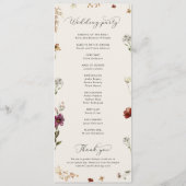 Ivory Boho Herfst Wildbloemen QR Code Herfstbruilo Programmakaart (Achterkant)