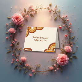 Ivory Bold Retro 1970s Trouwkaart Bedankkaart