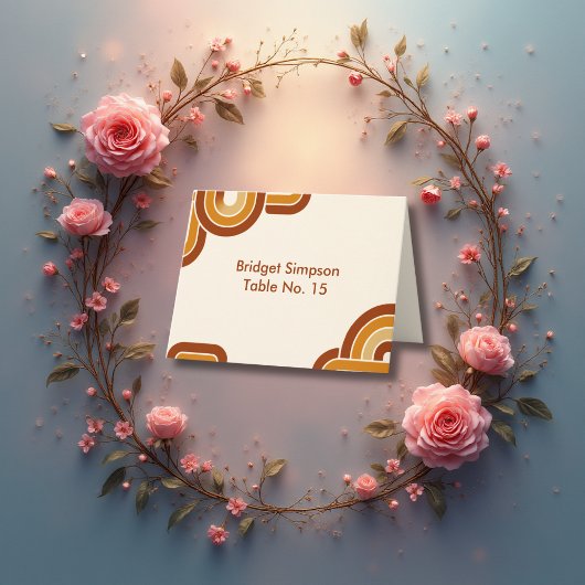 Ivory Bold Retro 1970s Trouwkaart Bedankkaart