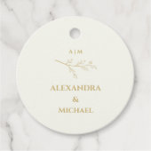 Ivory Botanical Christian Wedding Thank You Bedankjes Labels (Voorkant)