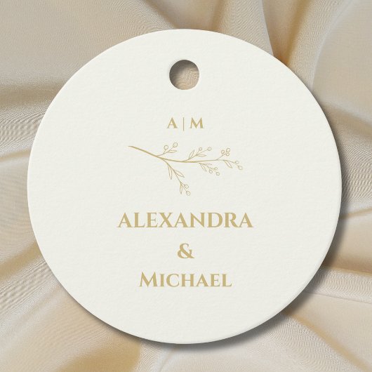 Ivory Botanical Christian Wedding Thank You Bedankjes Labels