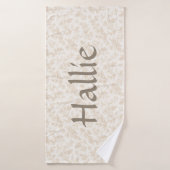 Ivory Botanical Floral Pattern Design Pet Badhanddoek (Badhanddoek)