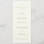 Ivory Botanical Minimalist Christian Wedding  Programmakaart (Voorkant)