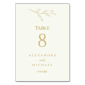 Ivory Botanical Minimalist Wedding Kaart (Achterkant)