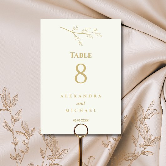 Ivory Botanical Minimalist Wedding Kaart