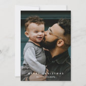 Ivory Botanical Vertical Photo Holiday Card Feestdagenkaart (Voorkant)