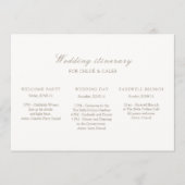 Ivory | Botanisch Trouwweekend Tijdschema Kaart (Voorkant)