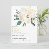 Ivory Bouquet Floral Wedding Vrijgezellenfeest Kaart (Staand voorkant)