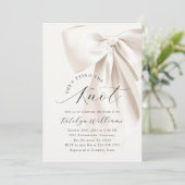 Ivory Bow Bruids Douche Uitnodiging (Staand voorkant)