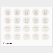 Ivory bow cream thank you Bridal Shower Ronde Sticker (Vel)