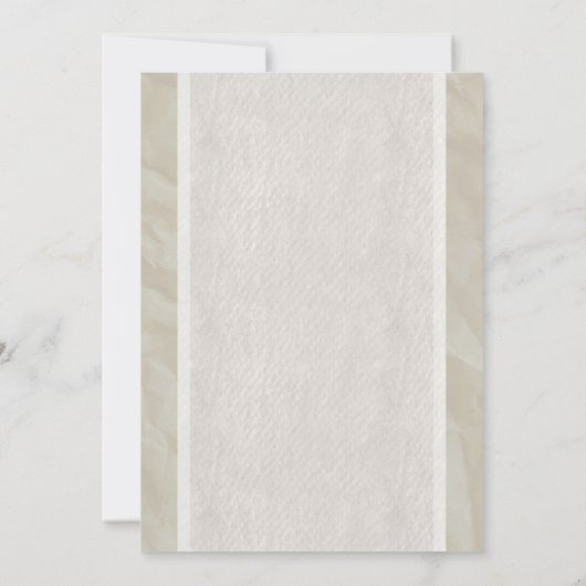 Ivory  Bow & Linen Wedding Kaart (Achterkant)