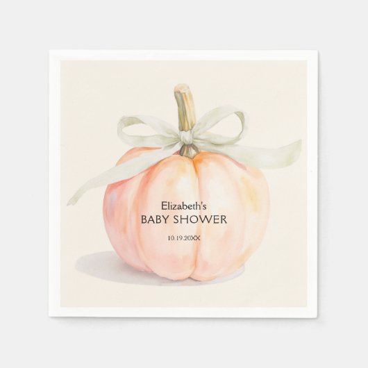 Ivory Bow Little Pumpkin Baby shower Servet (Voorkant)