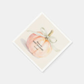 Ivory Bow Little Pumpkin Baby shower Servet (Hoek)