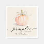 Ivory Bow Little Pumpkin Baby shower Servet (Voorkant)