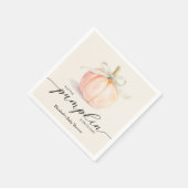 Ivory Bow Little Pumpkin Baby shower Servet (Hoek)