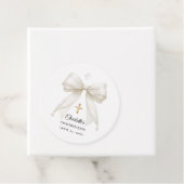 Ivory bow pearls Confirmation DIY Bedankjes Labels (In situ)