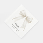 Ivory bow pearls elegant Bridal Shower Luncheon Servet (Hoek)