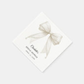 Ivory bow pearls elegant Bridal Shower Servet (Hoek)