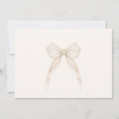 Ivory Bow Pearls Elegant photo Baptism Kaart (Achterkant)