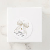 Ivory bow pearls First Holy Communion DIY Bedankjes Labels (In situ)