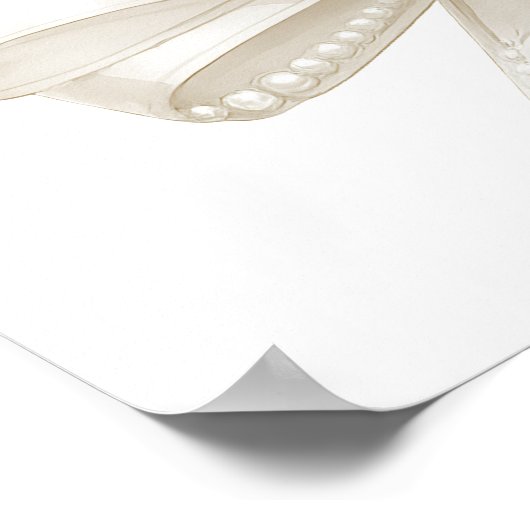 Ivory bow pearls First Holy Communion welcome Poster (Hoek)