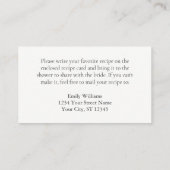 Ivory Bow Vrijgezellenfeest Recept Aanvraag Kaart (Achterkant)