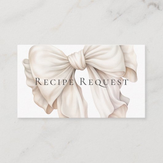Ivory Bow Vrijgezellenfeest Recept Aanvraag Kaart (Voorkant)