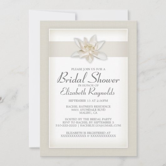 Ivory Bridal Shower-uitnodigingen Kaart (Voorkant)