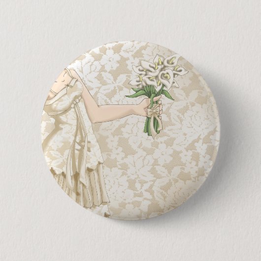 Ivory Bride Ronde Button 5,7 Cm (Voorkant)