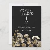 Ivory brown black wildflower winter Table Numbers  Kaart (Voorkant)
