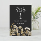 Ivory brown black wildflower winter Table Numbers  Kaart (Staand voorkant)