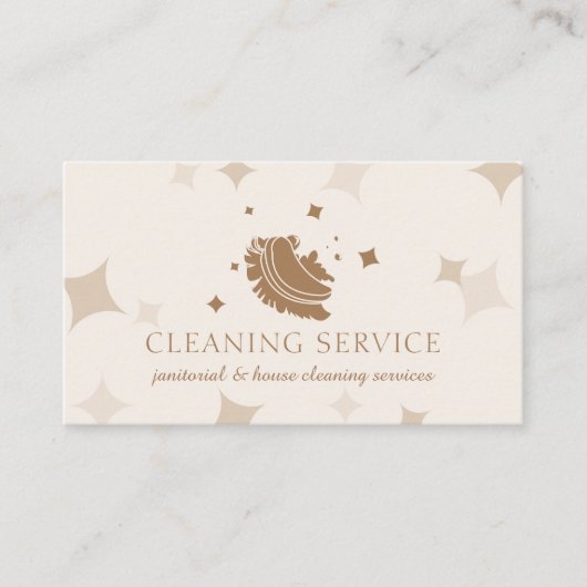 Ivory Brown Bubble Housekeeper Wassen Visitekaartje (Voorkant)