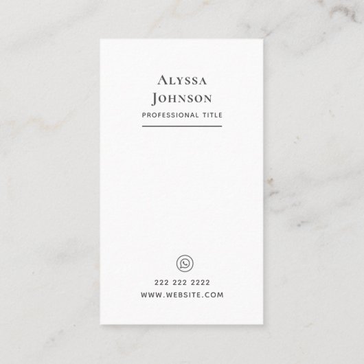 Ivory Brown Calico Cloud Cat Minimal Visitekaartje (Achterkant)