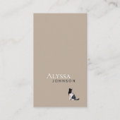 Ivory Brown Calico Cloud Cat Minimal Visitekaartje (Voorkant)