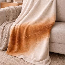 Ivory Brown Fade Fleece Blanket Deken